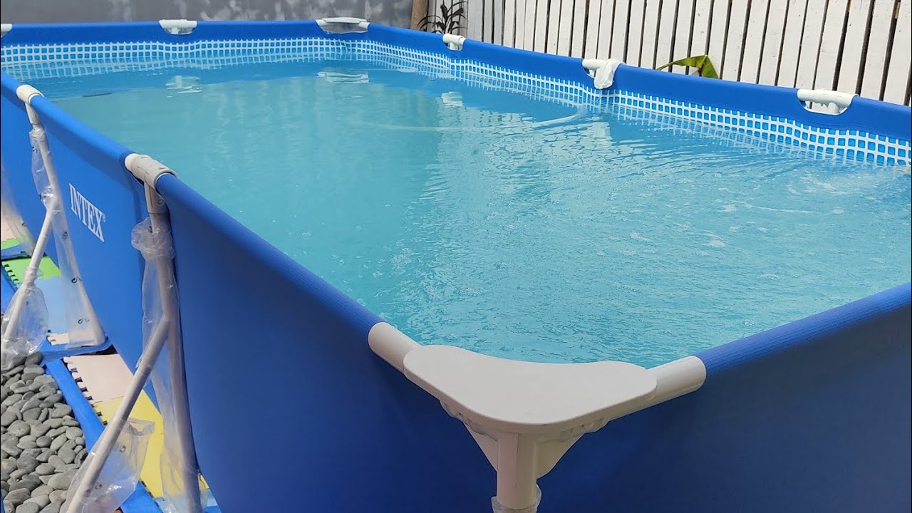 How to Assemble Intex pool rectangular frame 4.5m x 2.2m/paano mag assembol rectangular intex pool