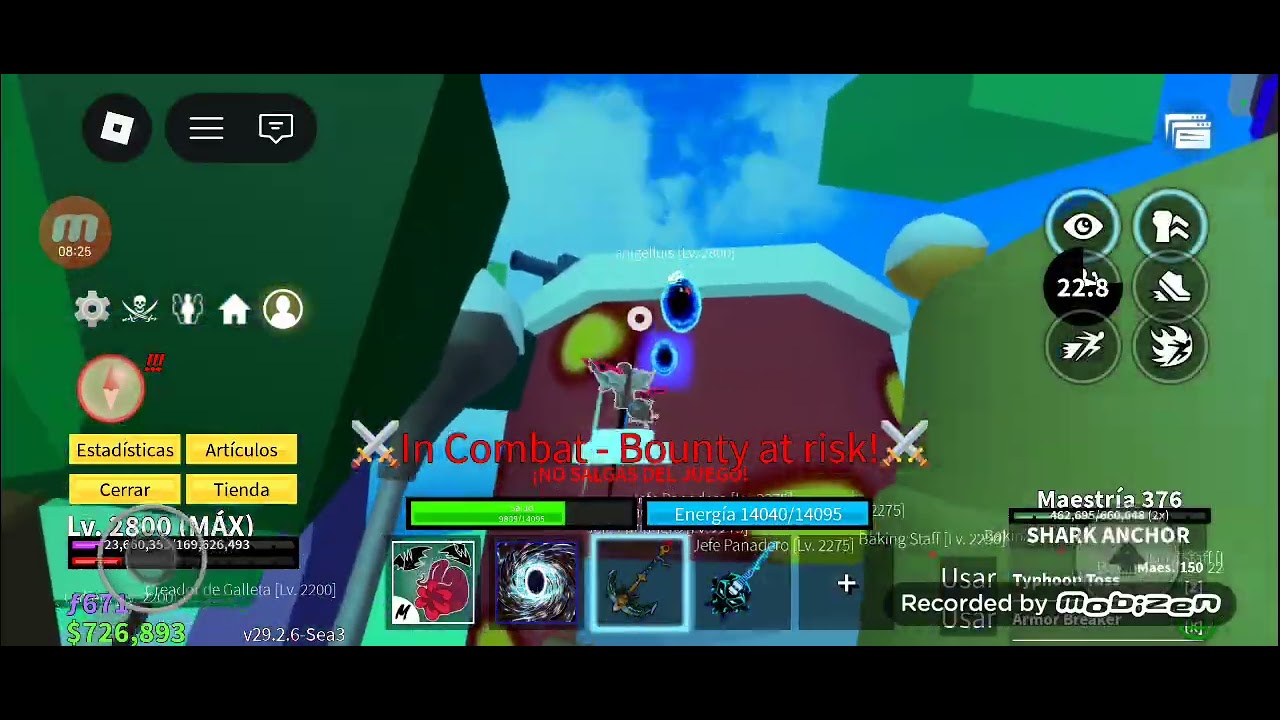 Jugando pvp blox fruits mata hacker 