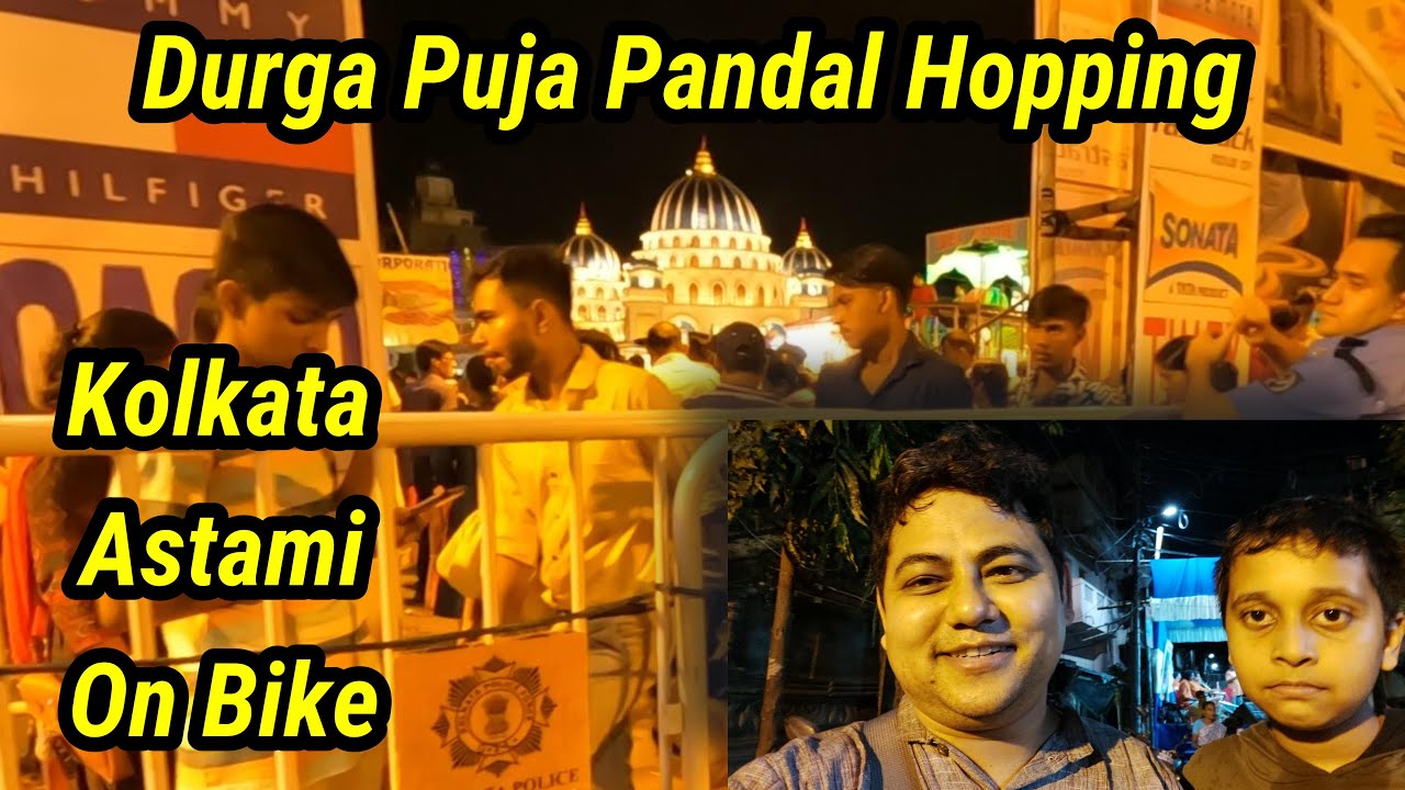 Durga Puja in Kolkata | 2022 | Astami | Pandal hopping on bike