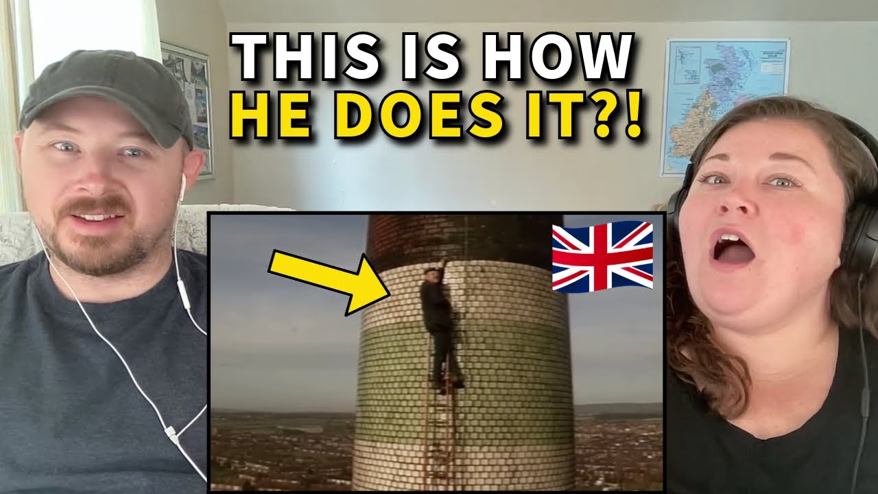 Americans React to Fred Dibnah Laddering a Chimney | This is amazing!
