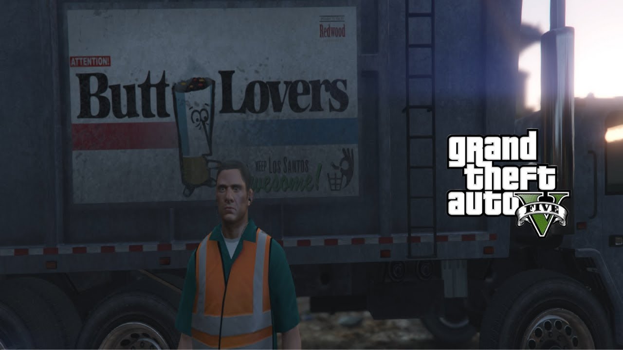 GTA 5 Let's Go to Work as a trash truck driver day #1