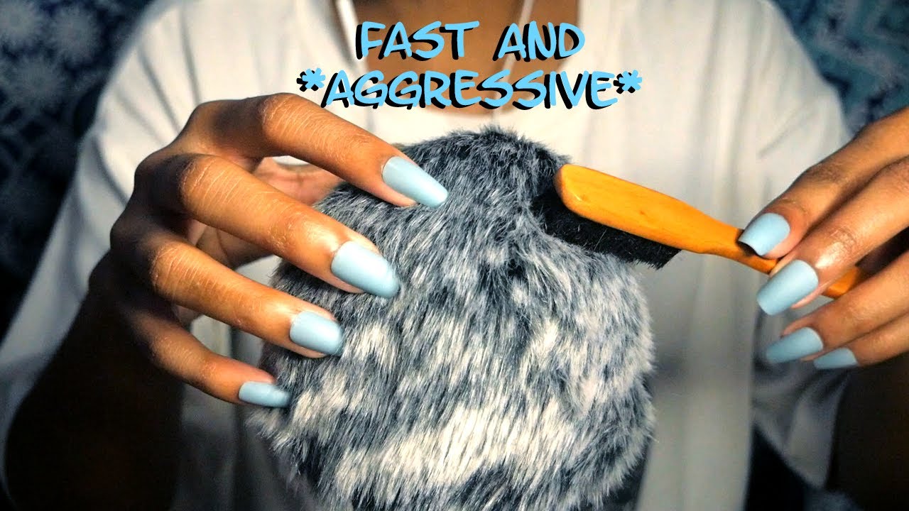 ASMR | Fast & Aggressive Fluffy Mic Scratching, Brushing, Rubbing | No Talking