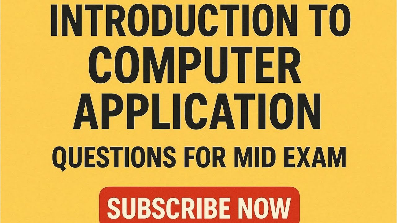 Computer application questions for mid exam chapter one questions with answers 