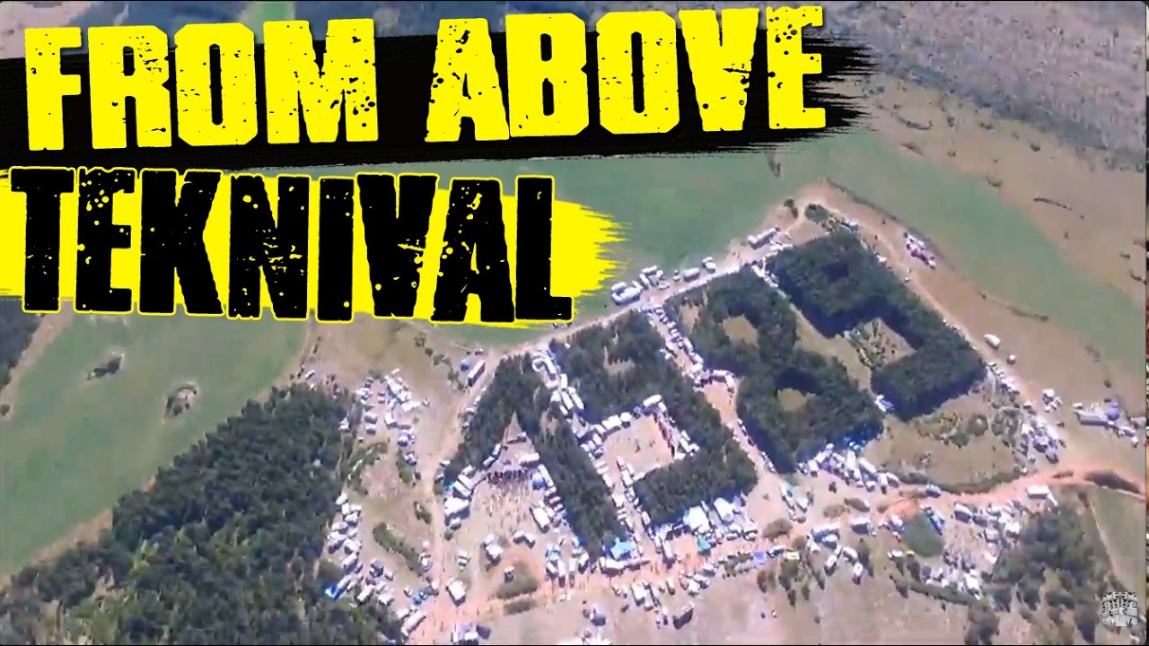 Teknival de millau 2016 vue aérienne.