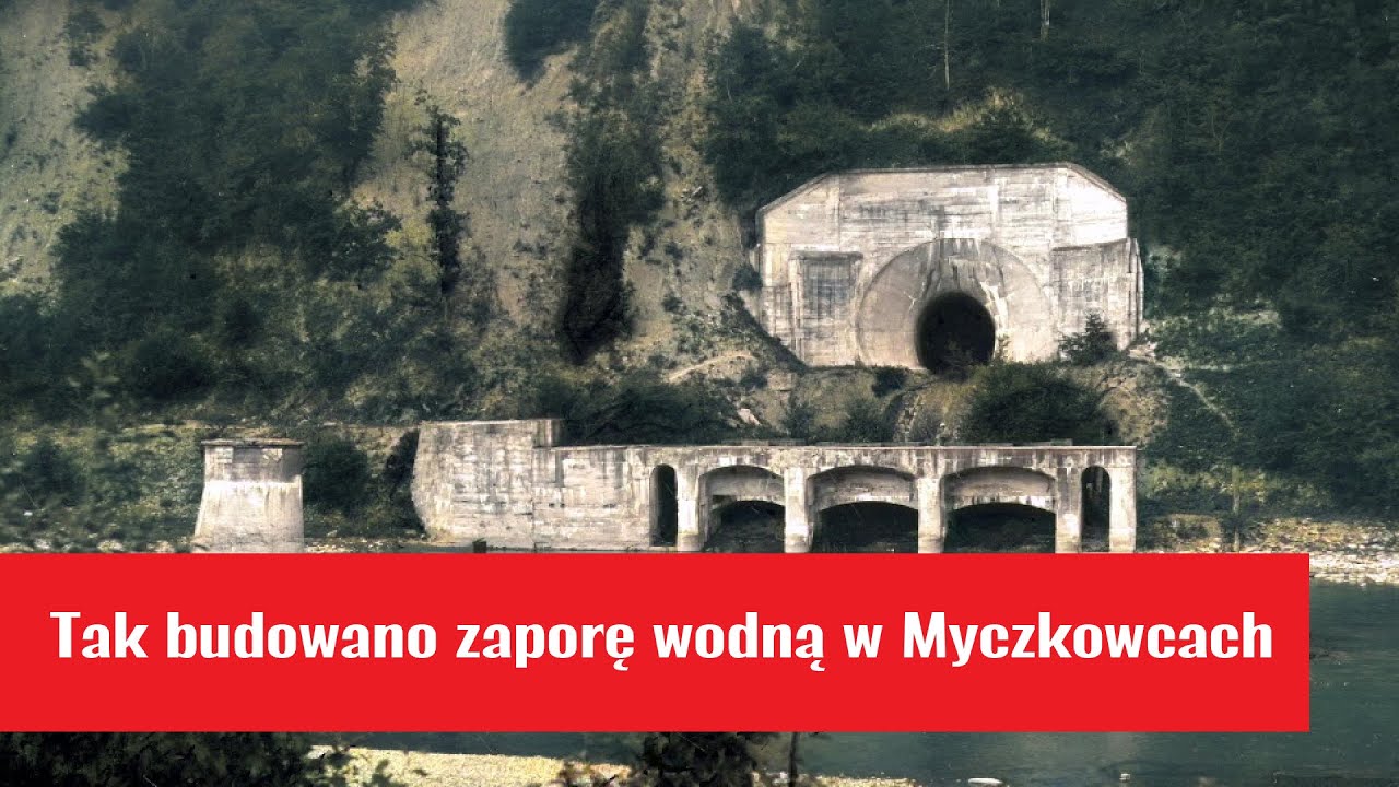 Tak budowano zaporę wodną w Myczkowcach. Mała zapora w cieniu wielkiej tamy (Fotografie w kolorze)