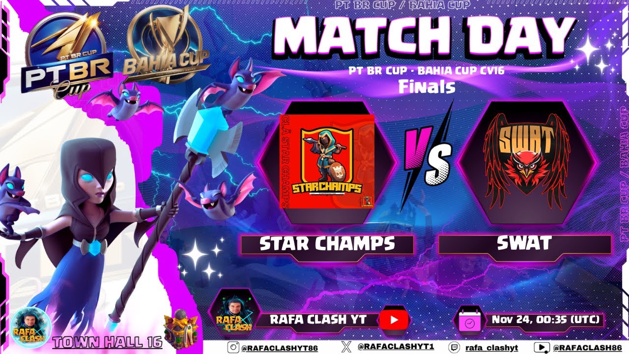 PT BR CUP - BAHIA CUP FINAL - MD2 - STAR CHAMPS  🆚  SWAT - Clash Of Clans @JamesClash
