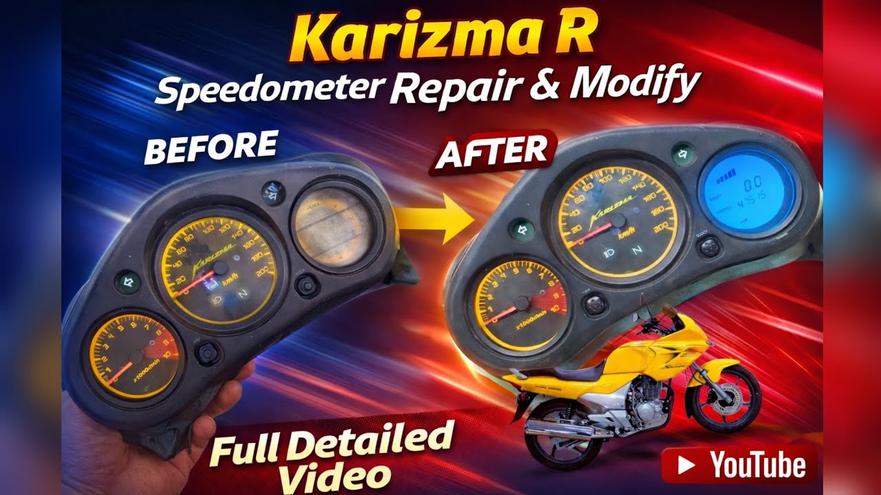 Karizma R METER Repair & Modification Full Video with Details #karizmar #hero #heromotocorp #rider 