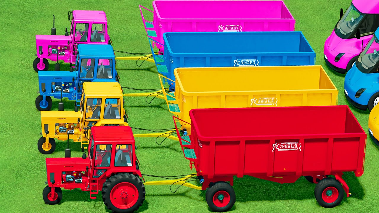 GARAGE OF COLORS! JUST 3-WHEEL TRACTORS SILAGE TRANSPORT from MULTI-STOREY CAR PARK! | FS22