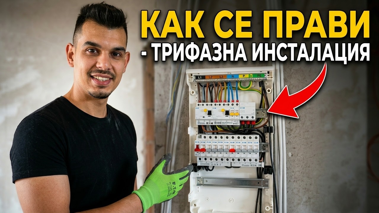 Трифазно табло - От подреждане на апаратите до окончателното окабеляване - 1 Етаж - Проект Нова Къща