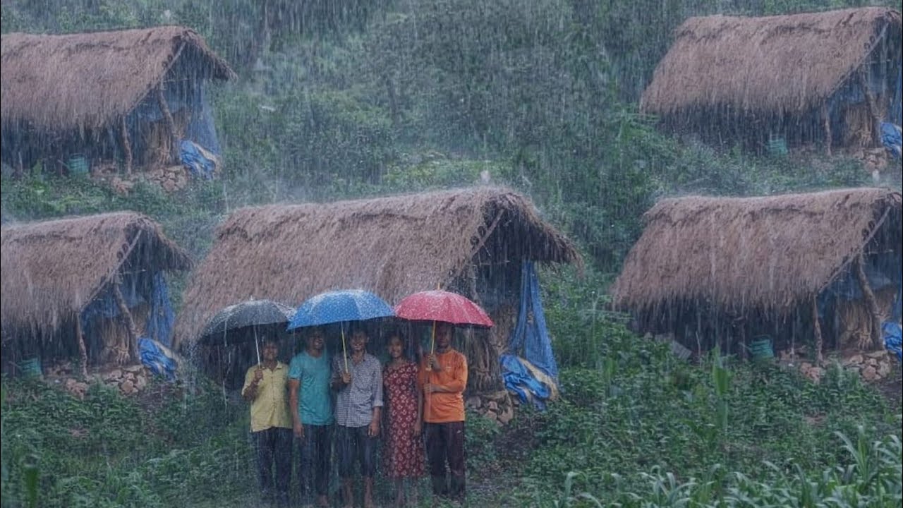 This is Himalayan Village || During the Heavy Rainy Season |Daily Activities People in Village Life