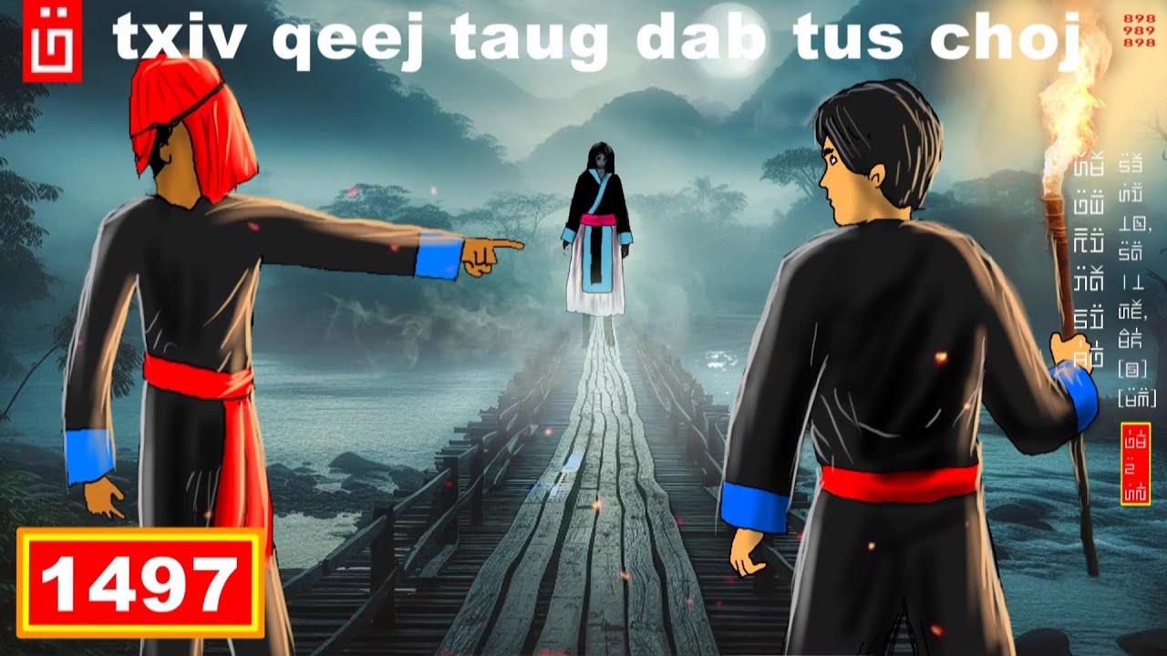 dab hais hmoob - 1497 - txiv qeej taug dab tus choj, สพานผี, Cross ghost bridge
