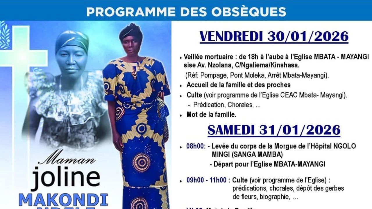 La suite Obsèques de maman Makondi Ndele jolie à l’église Mbata mayangi