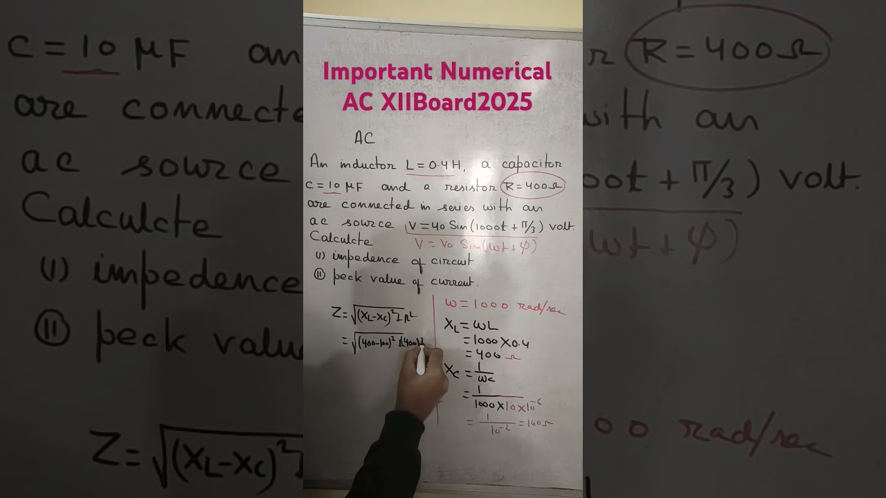 Important Numerical of AC for XIIBoard Exam 2025