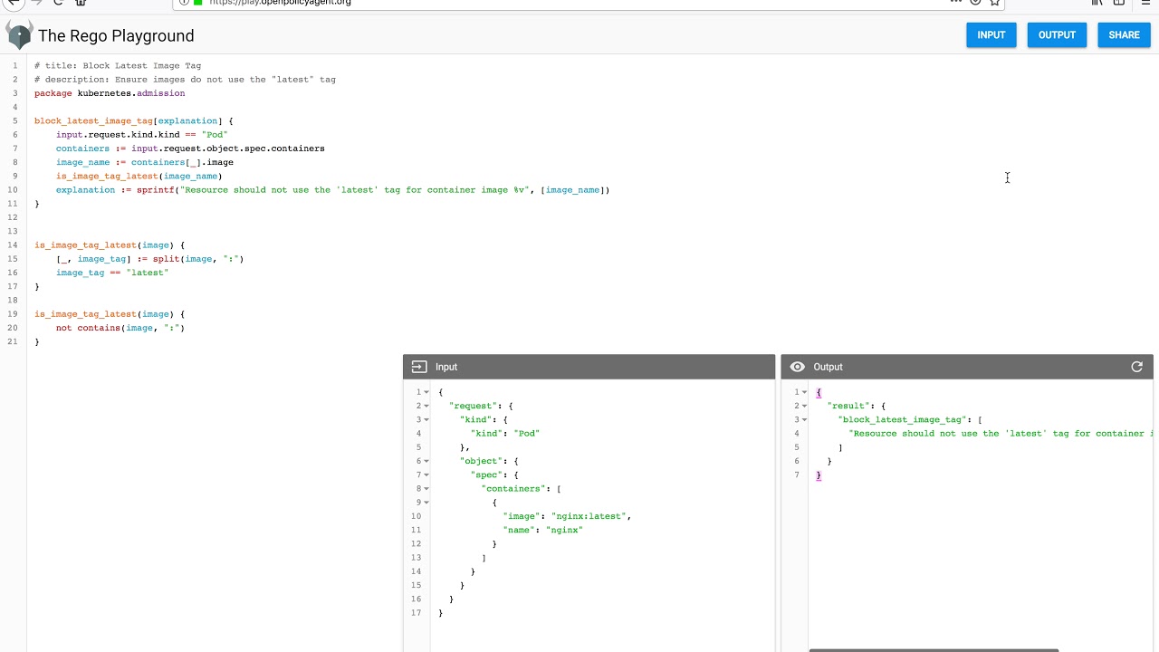 Rego Playground Demo
