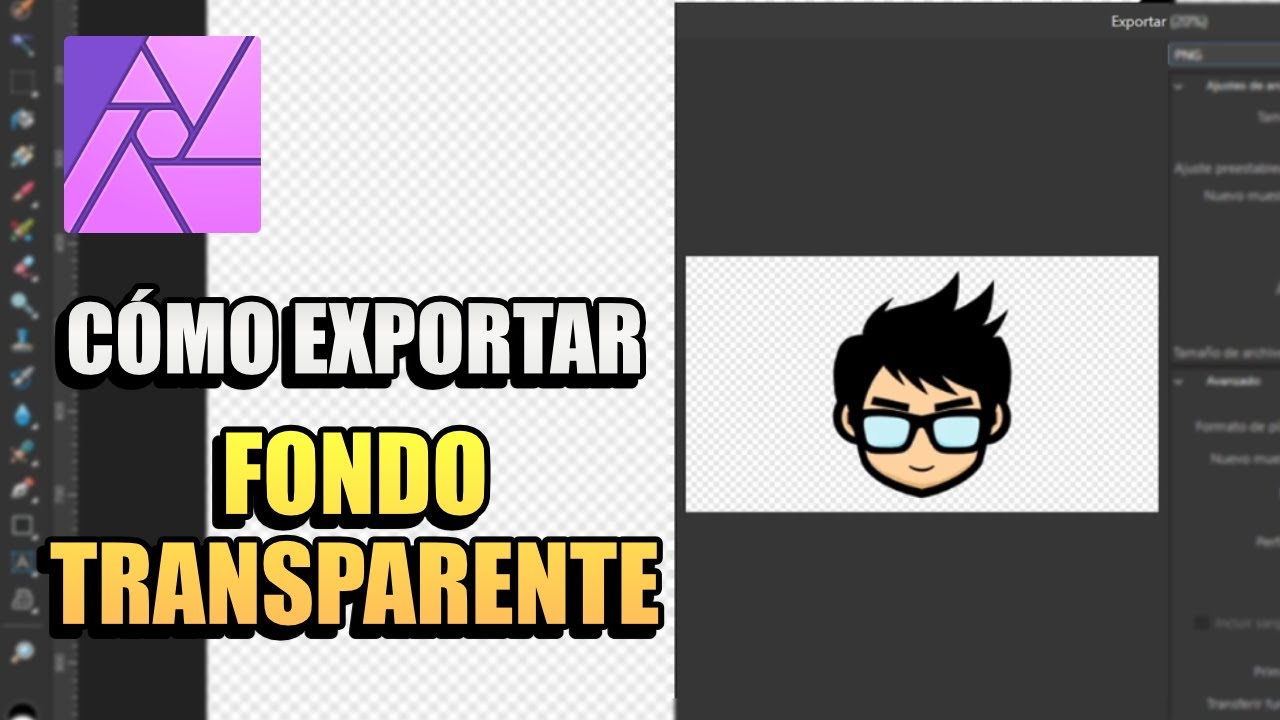 Tutorial | Affinity Photo | C&oacute;mo exportar con fondo transparente (PNG)