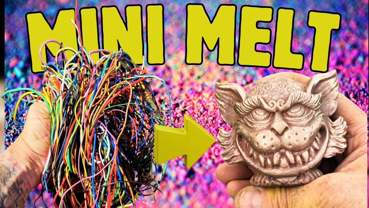 Crazy Copper Cat Casting - Trash To Treasure - ASMR Metal Shredding & Granulating - BigStackD