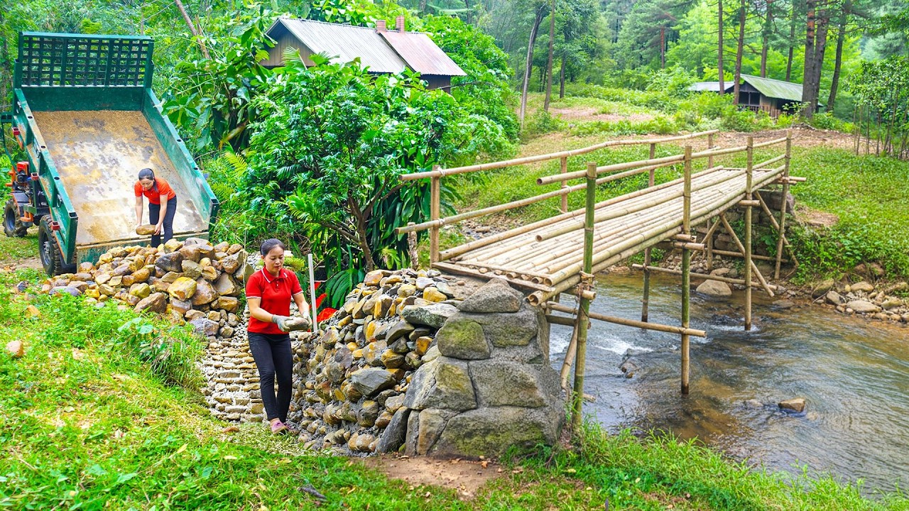TIMELAPSE -- Construção Concluída da Grandiosa Ponte com Muita Pedra | Đào Happy TV
