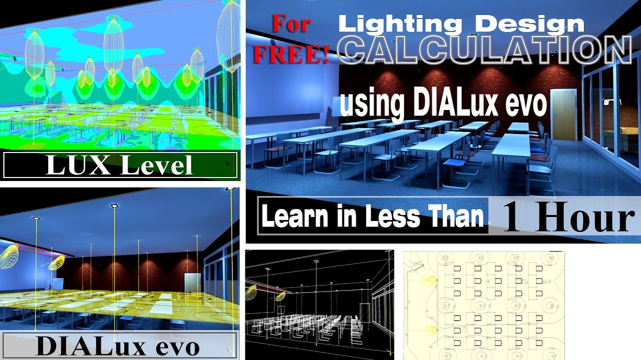 DIALUX Lighting Strategies 01 - FREE SOFTWARE, creates 3D Model, Rendering, and CALCULATIONS
