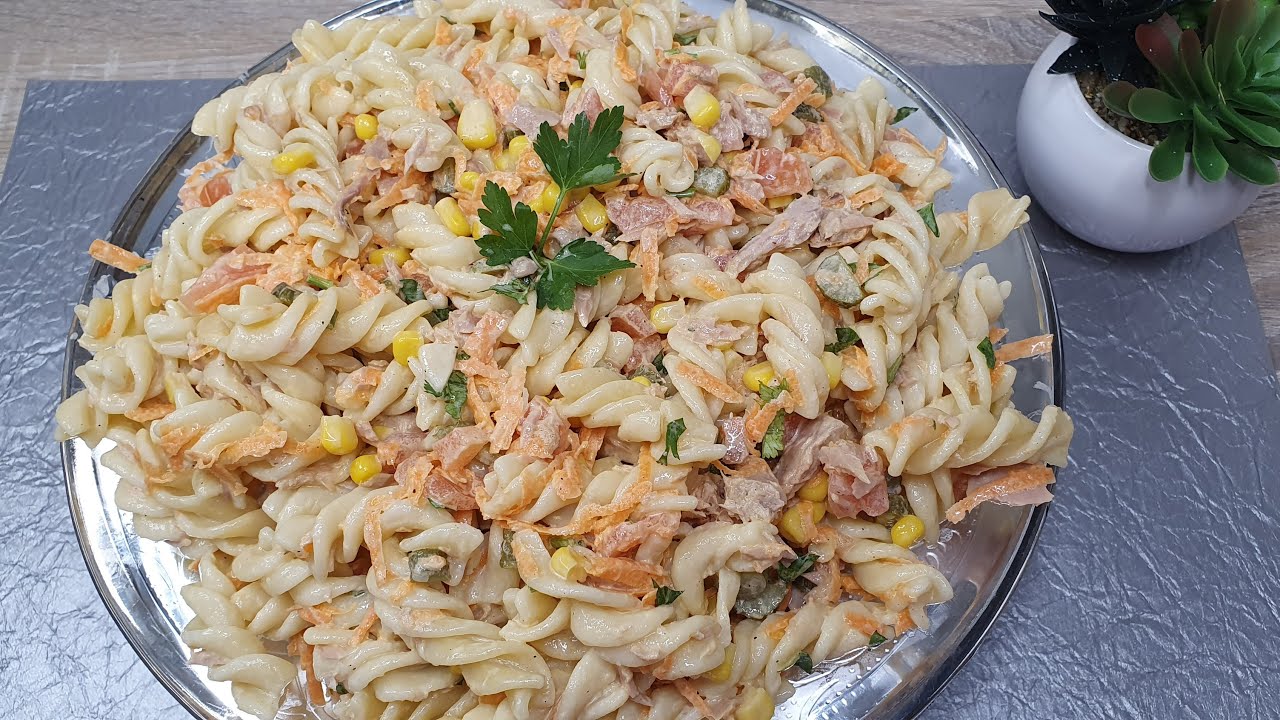 Пастасалат с тунцом!! отличный рецепт и простой