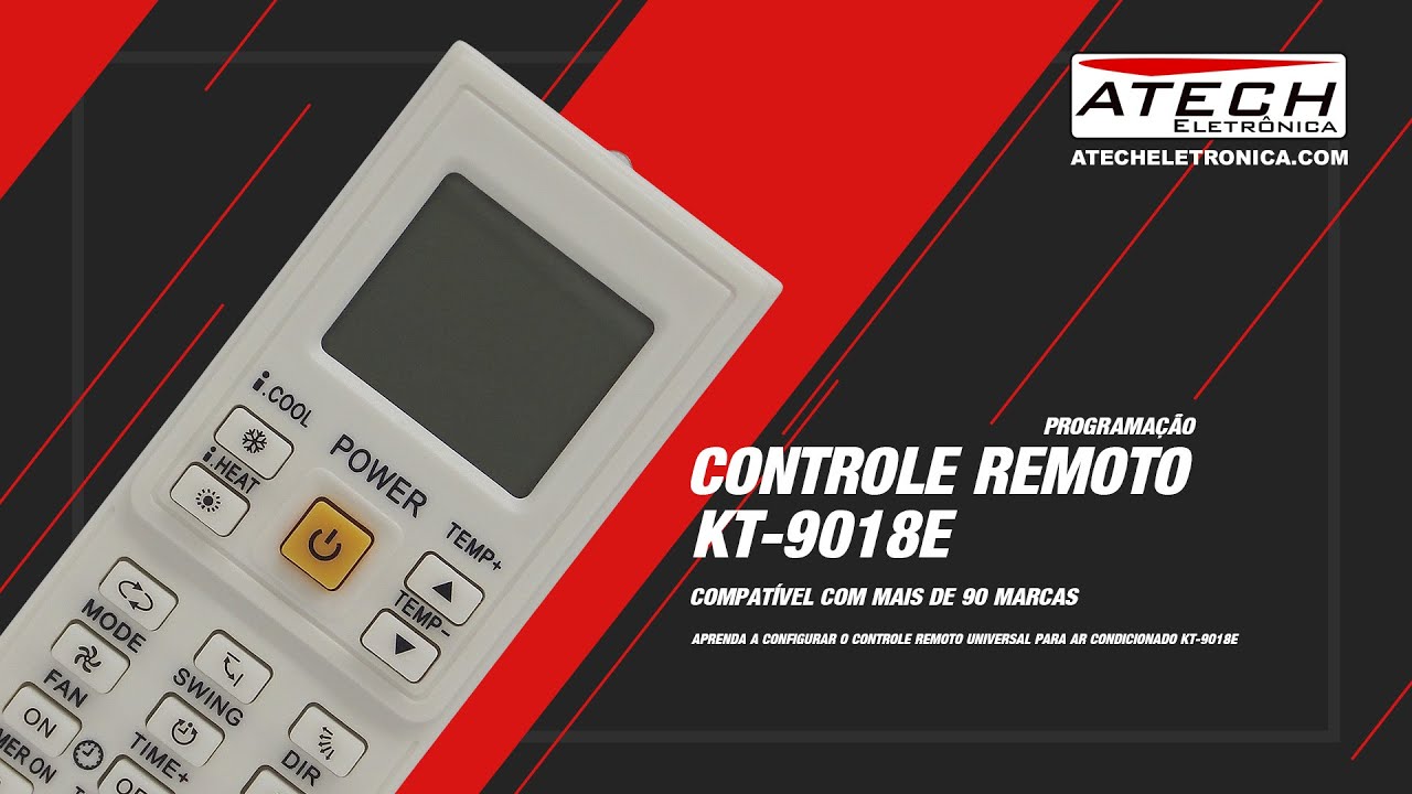 Como Programar Controle Remoto Universal Ar Condicionado KT-9018E (Configuração e Manual Instruções)