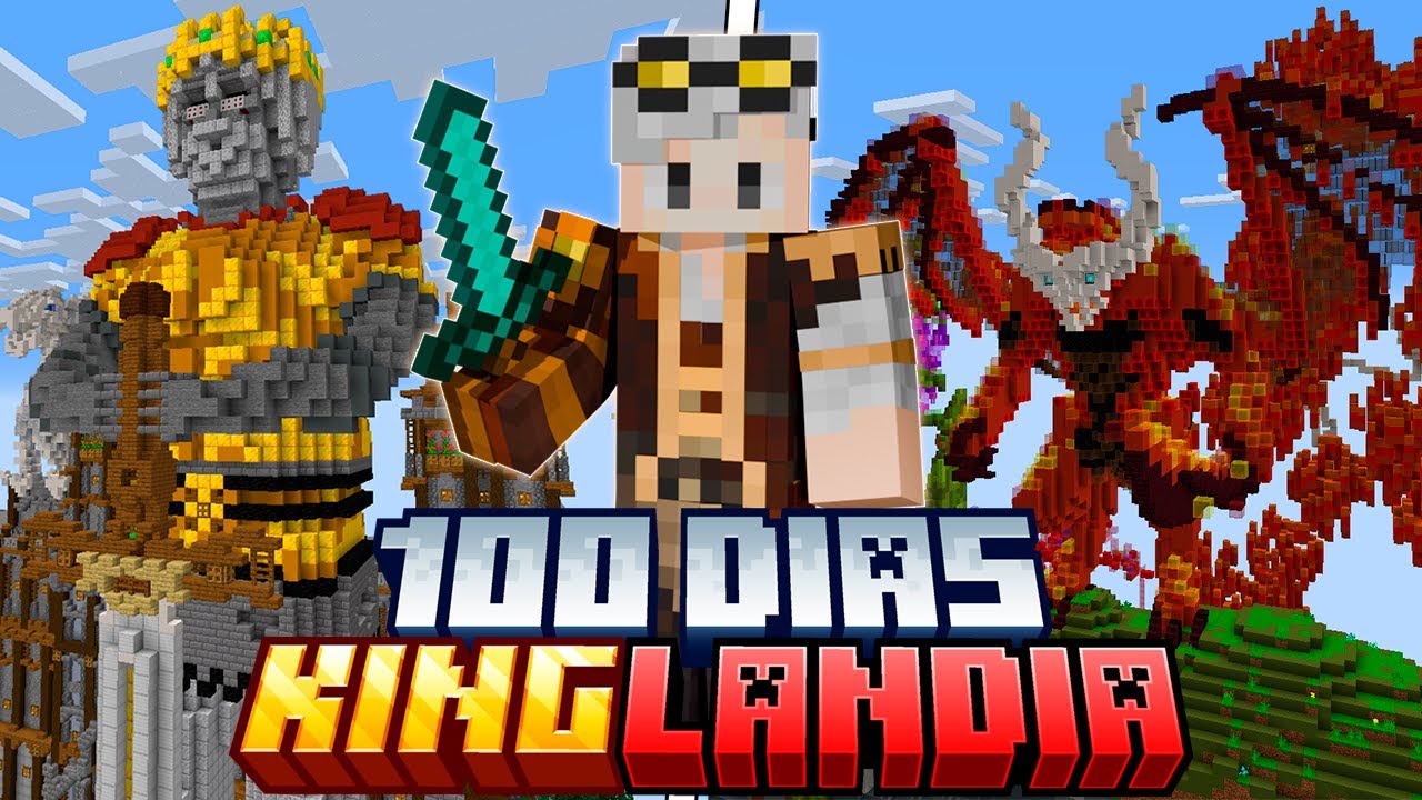 SOBREVIVI 100 DIAS em um SERVIDOR RANKUP no MINECRAFT (KINGLANDIA)