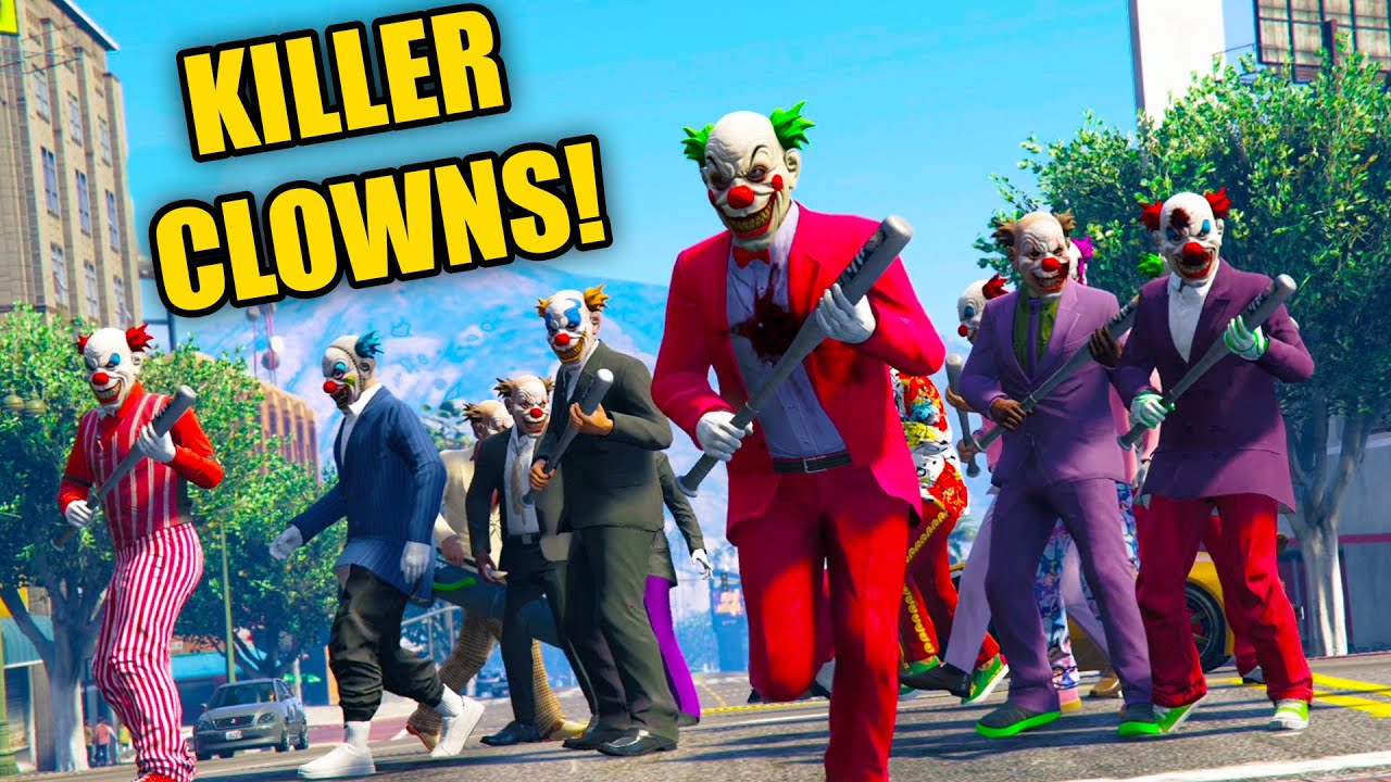 We all dressed up like clowns and jumped people online. | GTA 5 THUG LIFE #429