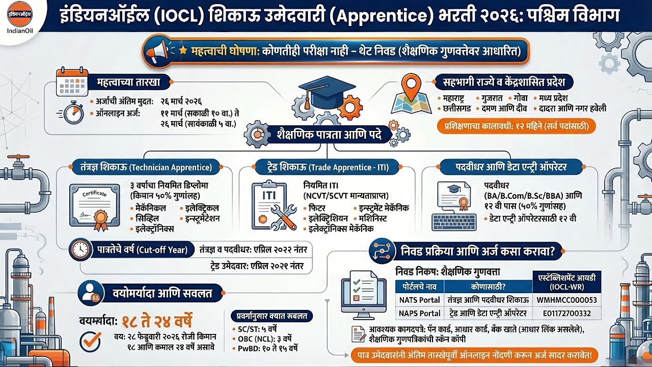 Indian Oil Apprentice Vacancy 2026 @jobmahaguru #indianoilcorporation #govtjobs #jobmahaguru 
