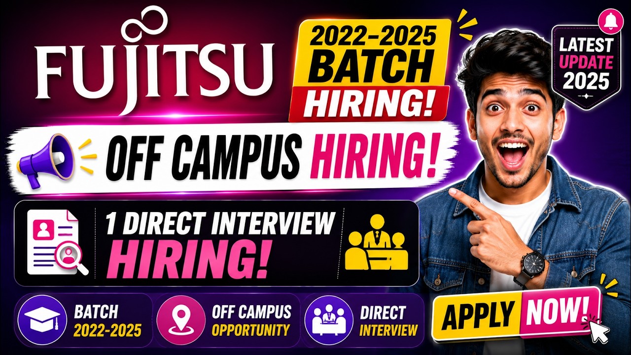 🤯EY Urgent Off Campus | Direct Test Hiring 2026 | Fujitsu Bulk Hiring Started | 2026 Batch Hiring