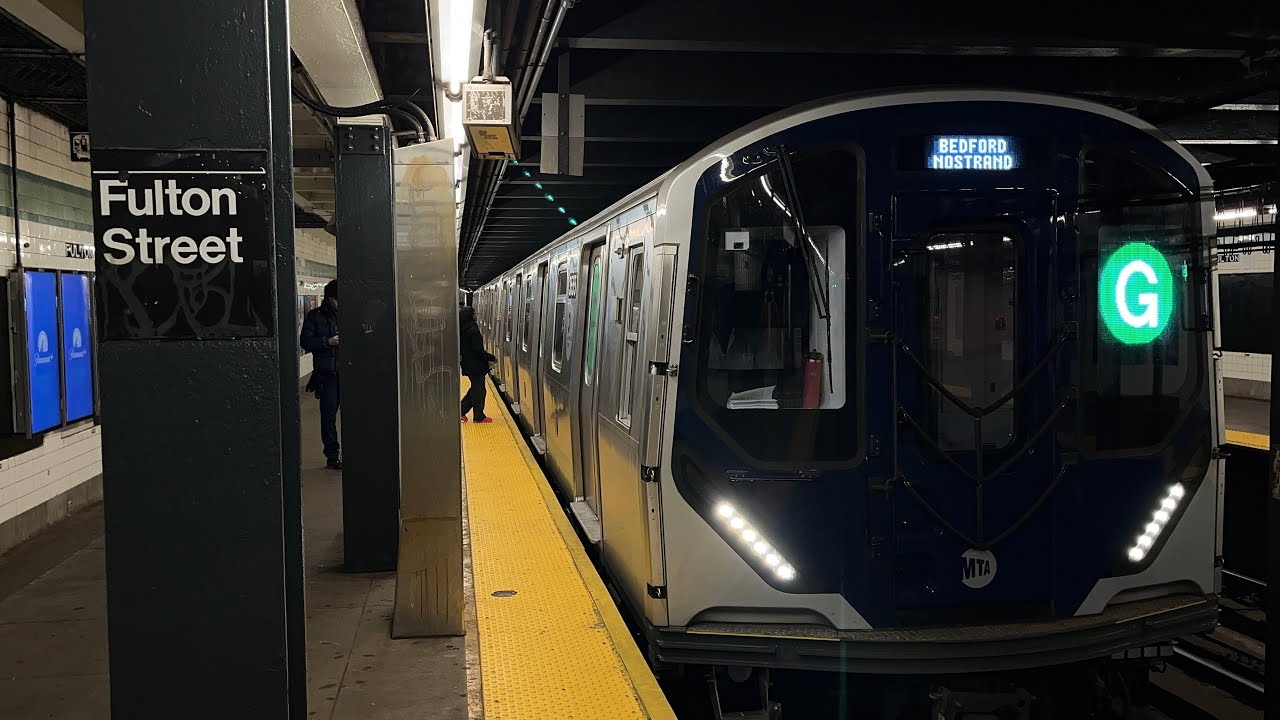 NYC Subway: R211 (G) Train Action @ Fulton Street (To Bedford-Nostrand)