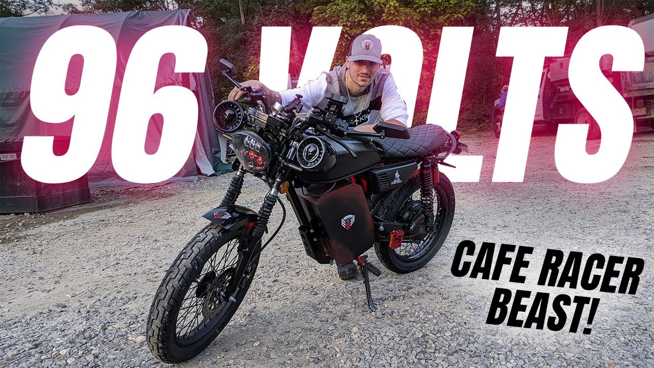 I built my own 96V ELECTRIC MOTORCYCLE | Cafe Racer Cannon Overview + Ride