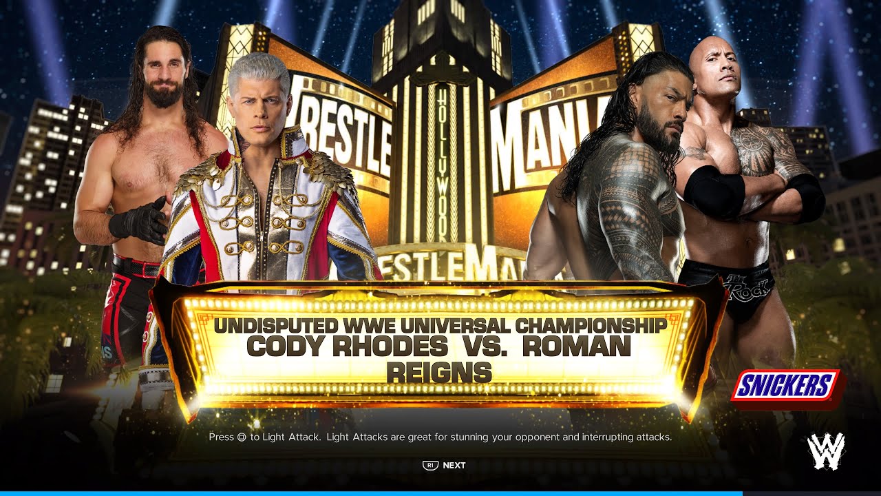 [WWE 2K24] Cody Rhodes vs. Roman Reigns (Undisputed WWE Universal Championship)