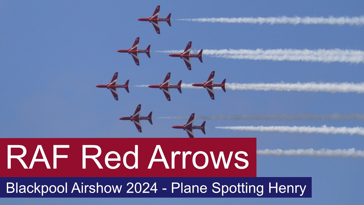 Red Arrows 60th Anniversary Full Display - Blackpool Airshow 2024