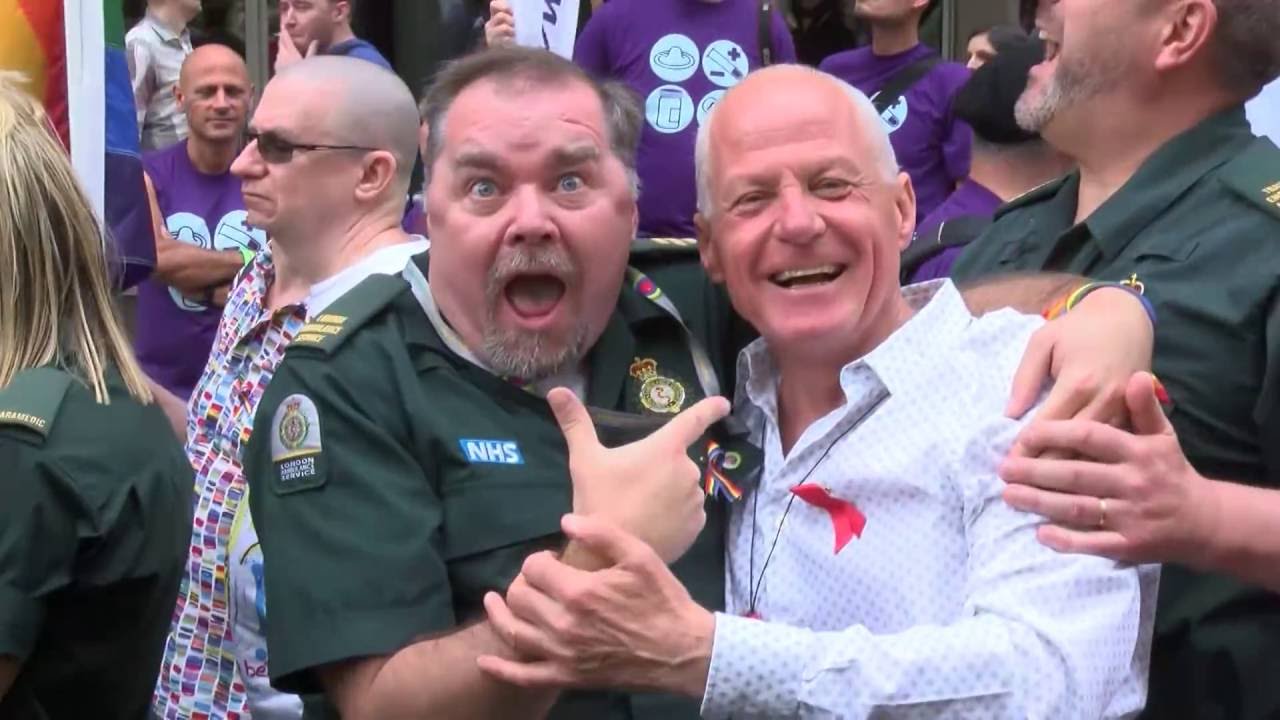 Paramedics parade through London during Pride 2016