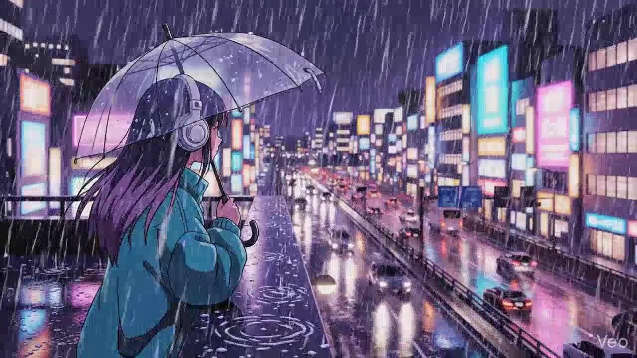 Japanese Neon Rain 🌧️ Night Lofi for Focus & Relax