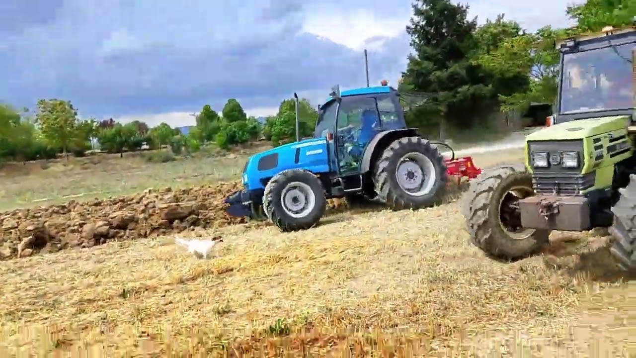 Prova aratura agosto 2025 con Hurliman H372 e Landini globus 65