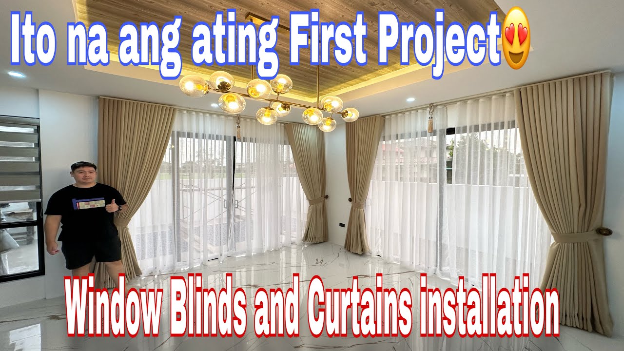 Installation na ng ating first project na S-fold curtains at korean Blinds