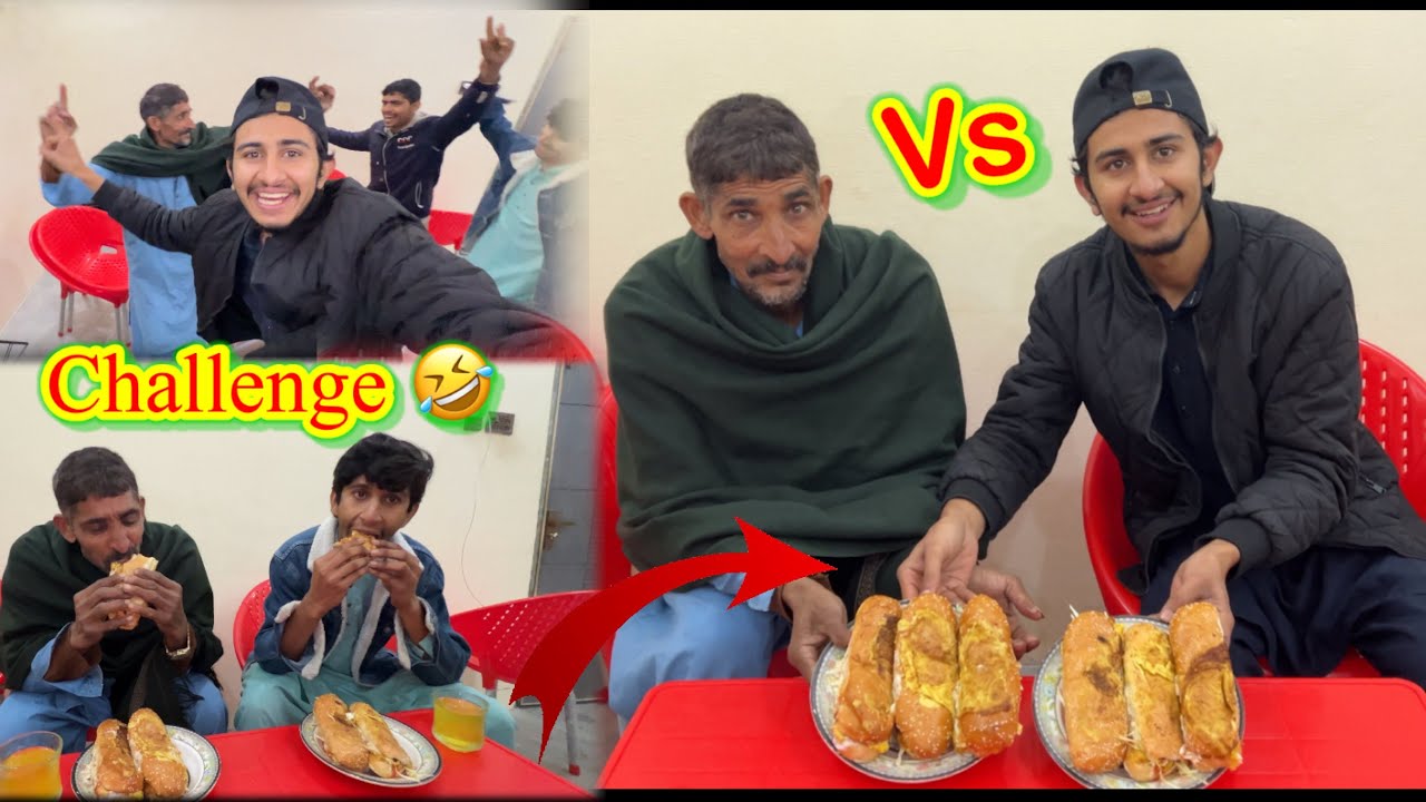 Barger Challenge With Chacha Pendu🤣Aj Tu Maza Aa Gaya😋/koki pendu/Zohaib pendu/Hamza sidhu