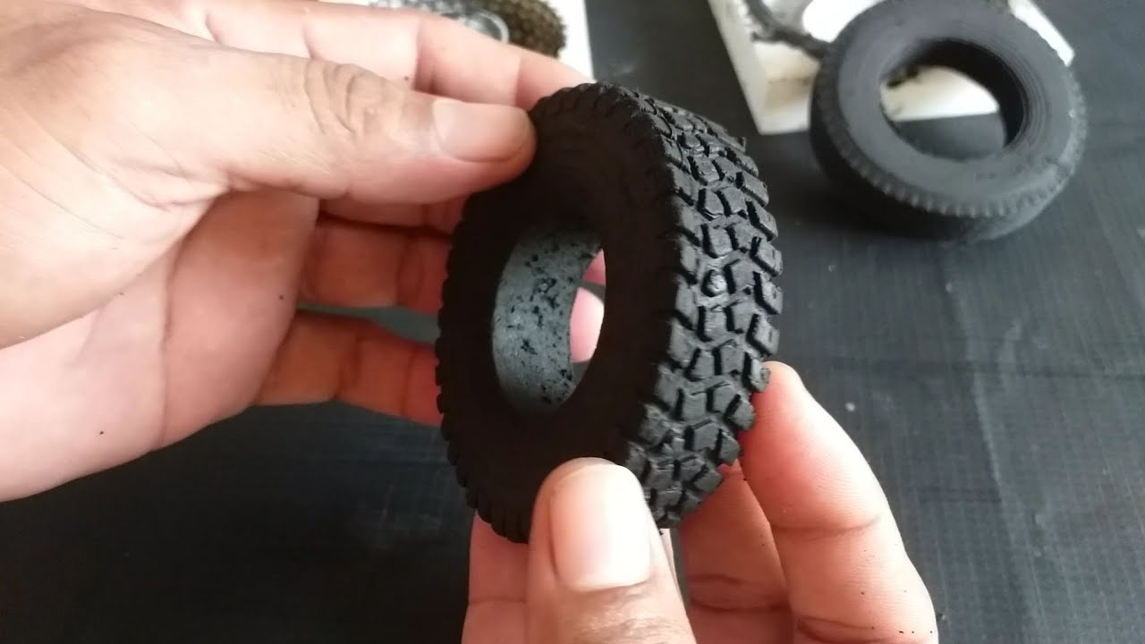 Pneus de silicone para miniatura escala 1/14 usando formas