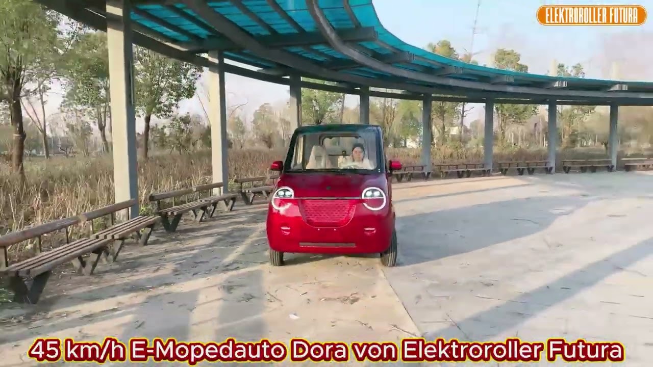 E-Mopedauto Dora jetzt neu in Bordeauxrot  45 km/h Kabinenroller E-Mobil Elektromobil