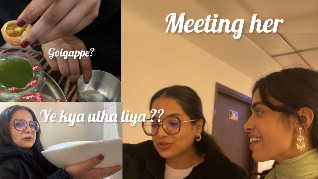 Raat ko chup chap golgappe khae 🤭😂, meeting friend, funny vlog🤌🏻✨
