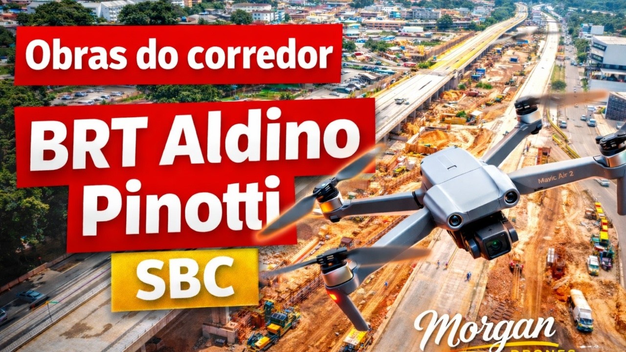 OBRA DO BRT EM SÃO BERNARDO DO CAMPO 🚧 Atualização Completa da Av. Aldino Pinotti | Drone 4K