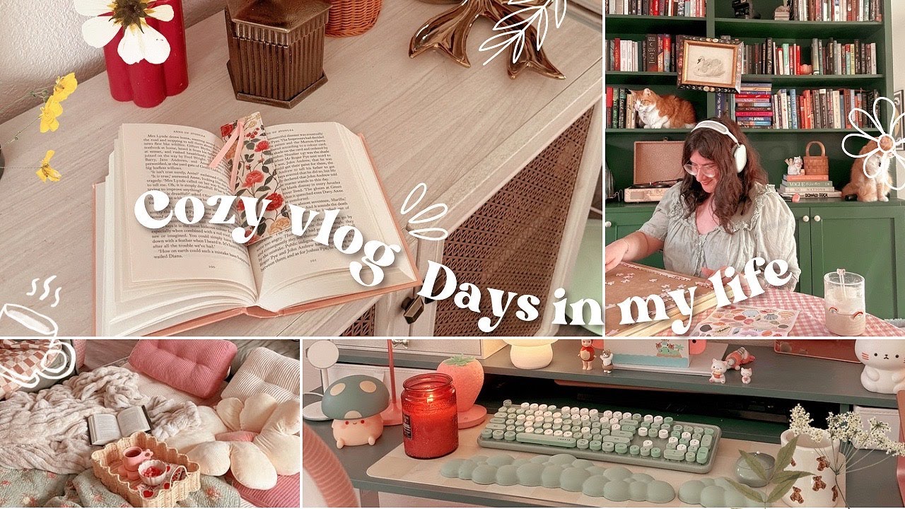 Cozy Vlog | Days in my life 🌼☁️ hobbies, organizing, reading, friend hangs & a picnic!