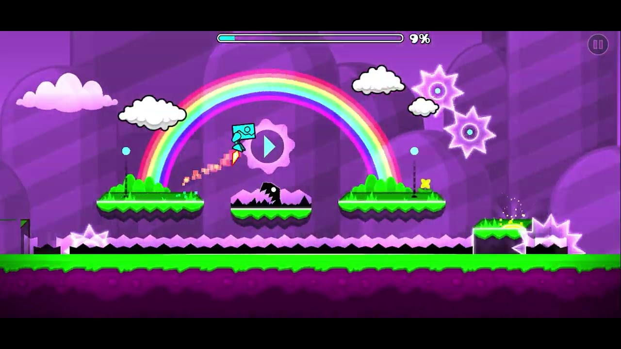 Playing geometry dash
