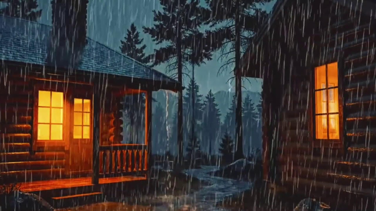 Cozy House at Night | Heavy Rain & Soft Thunder Sounds for Deep Sleep | HEAVY RAIN | RAIN SOUNDS