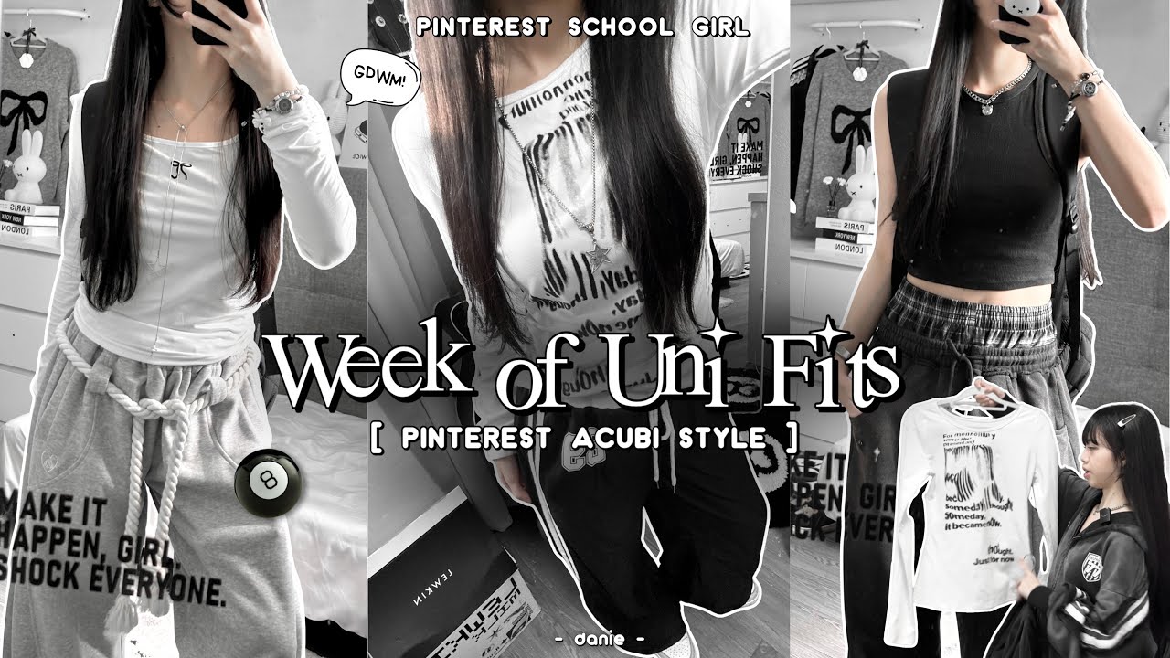 Get Dressed With Me ★彡 What I Wear in a Week for Uni: Pinterest Acubi Style Inspo