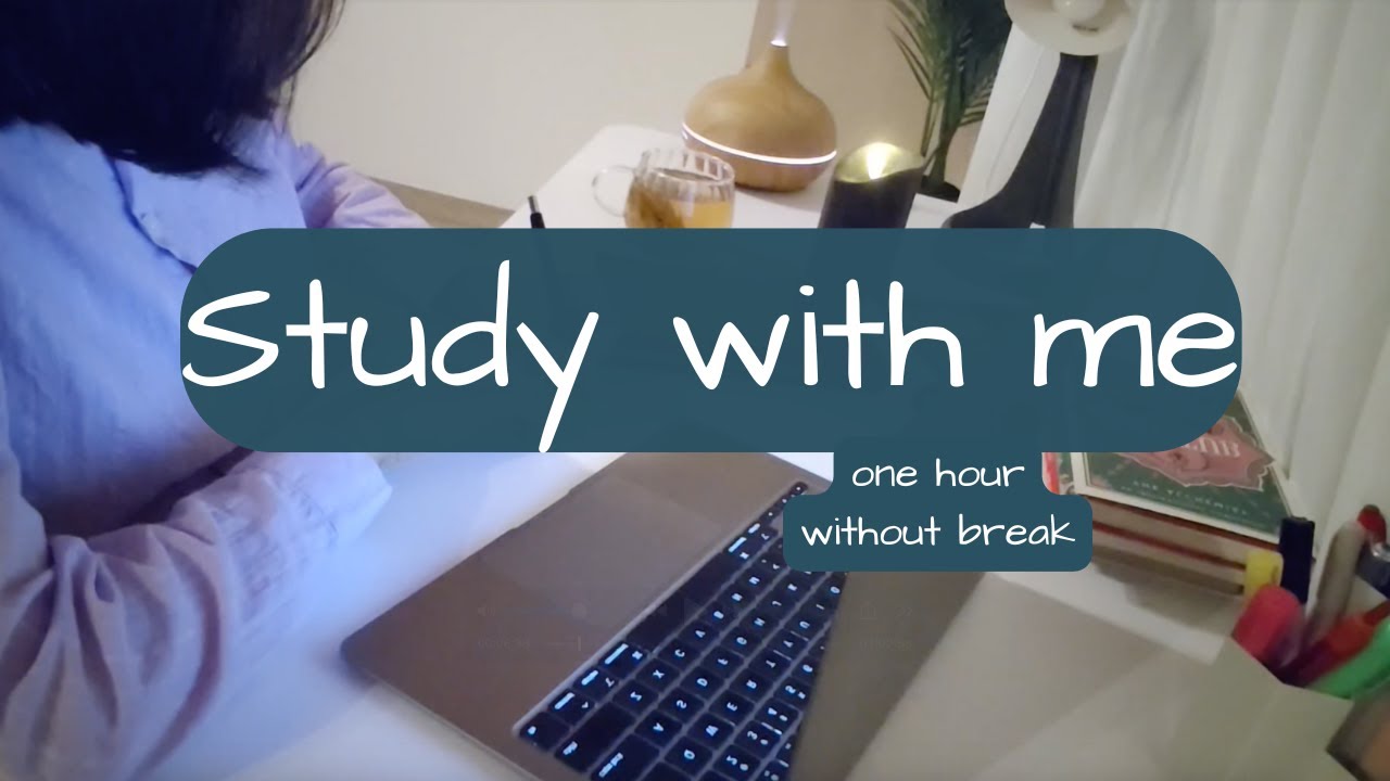 STUDY WITH ME 1-Hour | No Break | Relaxing rain sound +Timer