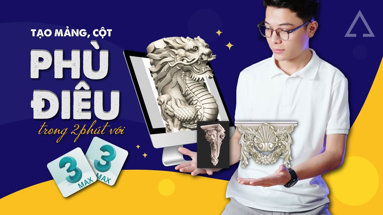Tạo mảng phù điêu + cột phù điêu trong 2 phút với 3Dsmax