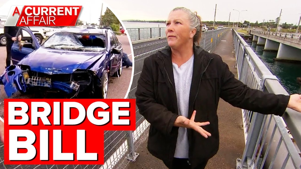 Woman sent repair bill for bridge she almost 'died' on in car accident | A Current Affair
