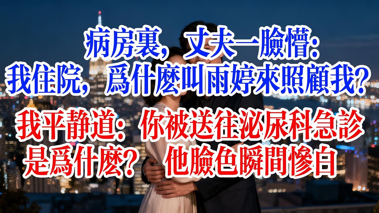病房裡，丈夫一臉懵：「我住院，為什麼叫雨婷來照顧我？」 我平靜道：「你被送往泌尿科急診是為什麼？」 他臉色瞬間慘白#故事頻道 #爱情故事 #情感故事 #出軌 #婚姻 #小说