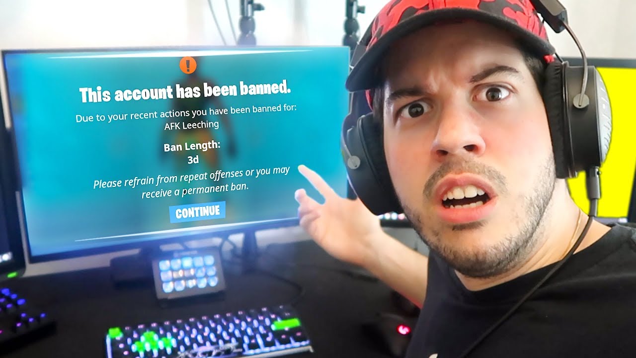 He got BANNED on FORTNITE! (PRANK)